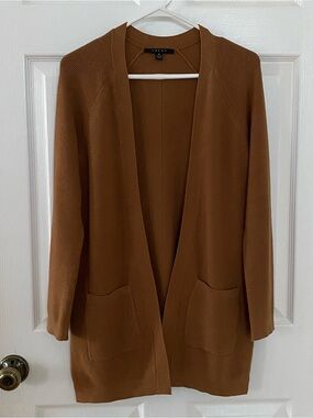 Cyrus Camel Open Front Long Cardigan – Size M